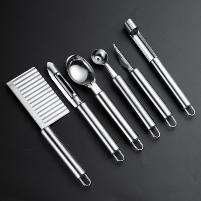 Stainless Steel Fruit Vegetable Tools Set 6 Pieces for Multifunctional House Kitchen