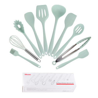 10-piece Restaurant Kitchen Utensil Set with Silica Gel Handle and Cutting Board