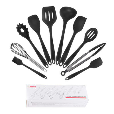 10-piece Restaurant Kitchen Utensil Set with Silica Gel Handle and Cutting Board