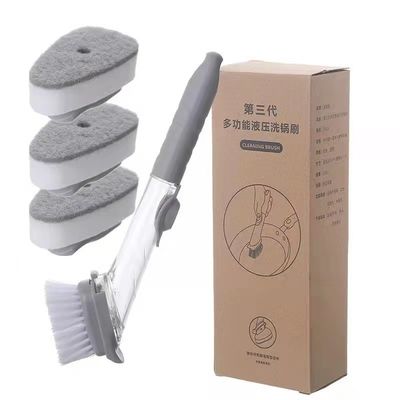 Kitchen Tools Cleaning Brushes 2 in 1 Dish Washing Brush with Long Handle and Sponge