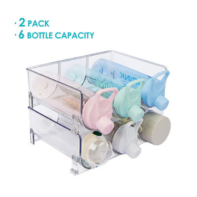 PET Wine and Drink Organizer Shelf for Kitchen Cabinet Fridge Plastic Bottle Holder