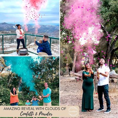 100% Biodegradable Confetti Powder Cannons Perfect for Gender Reveal Party Supplies