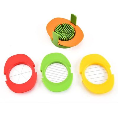 Egg Slicer Set 3 Cutters for Thin Slices Easy Manual Egg Cutting Tool PP Plastic With Slicer Stand