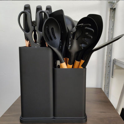 19 Pcs Wooden Handle Silicone Kitchenware Set for Cooking Tools and Stocked Restaurant