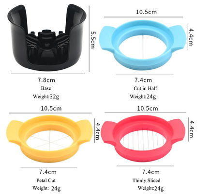 Egg Slicer Set 3 Cutters for Thin Slices Easy Manual Egg Cutting Tool PP Plastic With Slicer Stand