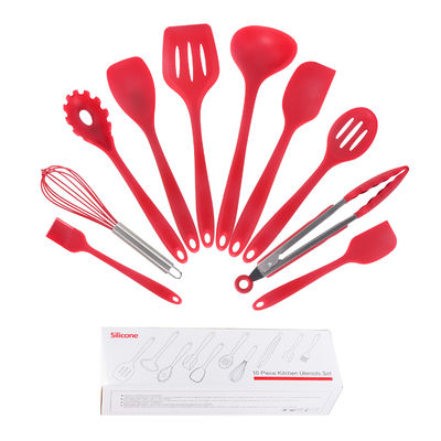 Green Silicone Support for High Temperature Cooking in Nonstick 10 Pcs Kitchen Utensil Set