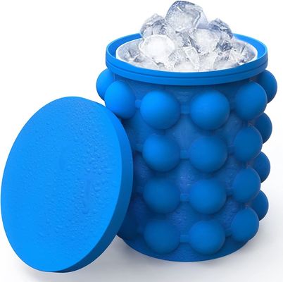40 Cubes Silicone Ice Maker for Round Ice Bucket PP Cup and Funnel Blue/Green/Yellow