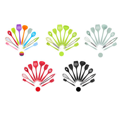 Green Silicone Support for High Temperature Cooking in Nonstick 10 Pcs Kitchen Utensil Set