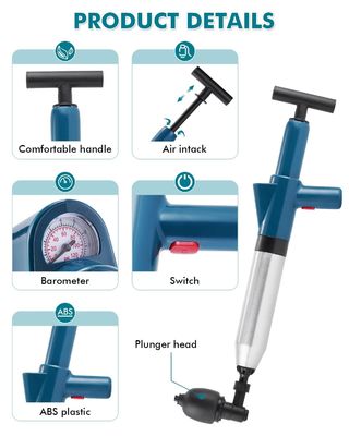 Manual Multi Function Stainless Steel Toilet Plunger for Sustainable Drain Cleaning