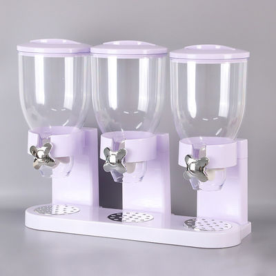 Double-ended Upright Plastic Food Jars 2L Double Cup Cereal Dispenser Dry Food Dispenser