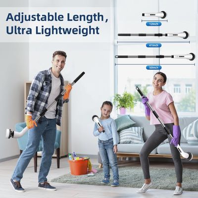 Electric Cleaning Brush 7 Replaceable Brush Heads Adjustable Handle Cordless Spin Scrubber