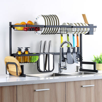Customized Logo Kitchen Organizer Plate Tableware Drainer Dish Drying Rack Organizer