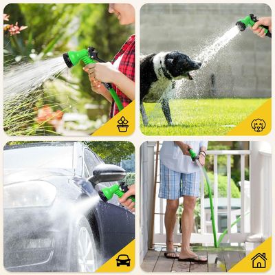 25-250ft High Pressure Heavy Duty Garden Water Hose Spray Nozzle with Expandable Hose