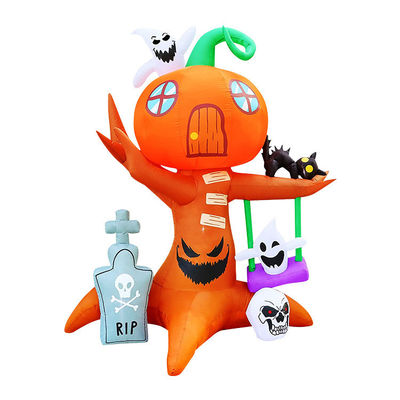 Plastic Halloween Inflatable Pumpkin Tombstone Pumpkins w/ LEDs Perfect for Halloween