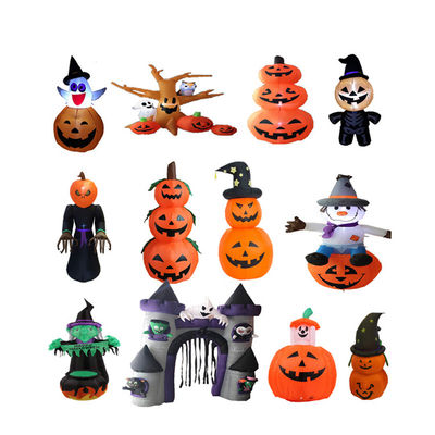 Plastic Halloween Inflatable Pumpkin Tombstone Pumpkins w/ LEDs Perfect for Halloween