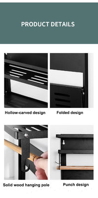 4 Tier Magnetic Fridge Organizer for Kitchen Paper Towel Holder 5 Hooks and 2.6KG Capacity