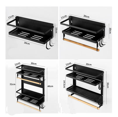 4 Tier Magnetic Fridge Organizer for Kitchen Paper Towel Holder 5 Hooks and 2.6KG Capacity