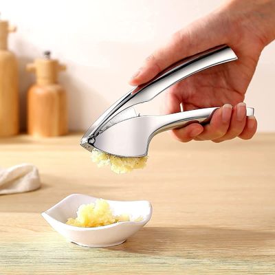 Stainless Steel Zinc Alloy Manual Garlic Press Hand Press for Cooking Kitchen Tools