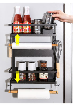 Magnet Kitchen Organizer Paper Towel Holder Metal Shelf Spice Storage Rack Fridge Shelf