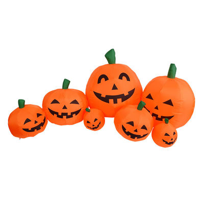 2.2m Long Outdoor Indoor Halloween Inflatable Pumpkins Decorations with LED Lights