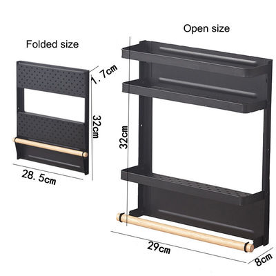 Storage Holders Racks Metal Fridge Shelf Magnetic Spice Rack Organizer for Refrigerator