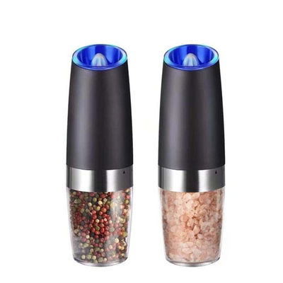 Stainless Steel Gravity Electric Mill Pepper and Salt Grinder Set with LED Light