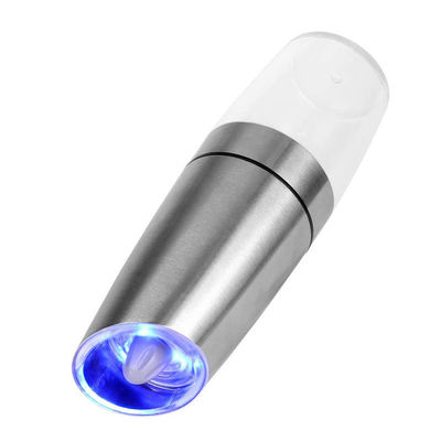 Stainless Steel Gravity Electric Mill Pepper and Salt Grinder Set with LED Light