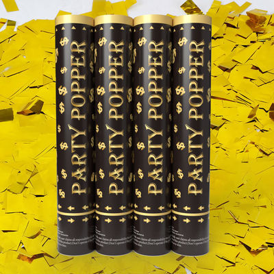 30cm Custom Logo Gold Metallic Confetti Cannon for Celebrations and Special Occasions