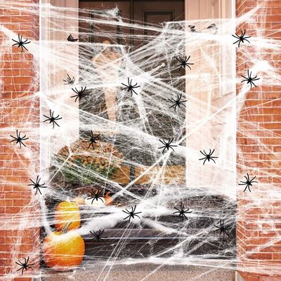 Customizable Stretchy Halloween Spider Web Terrifying Scene Props for Haunted House