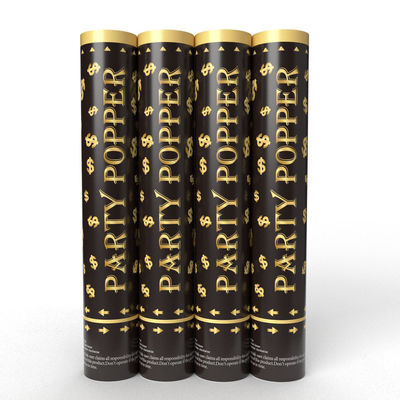 30cm Custom Logo Gold Metallic Confetti Cannon for Celebrations and Special Occasions