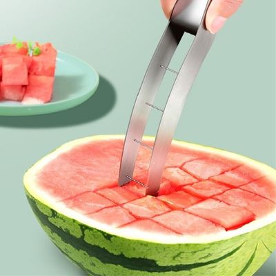 304 Stainless Steel Watermelon Slicer Cutter and Tongs in One Durable Cutting Machine