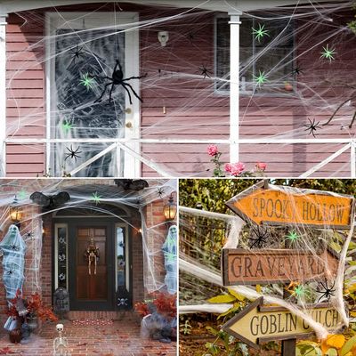 Customizable Stretchy Halloween Spider Web Terrifying Scene Props for Haunted House