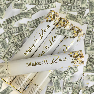 Money Confetti Handheld Party Supplies Confetti Cannon with Custom Logo Iron Bottle