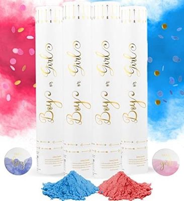 60cm Gender Reveal Confetti Cannon Popper Smoke Powder Confetti Sticks for Party Supplies
