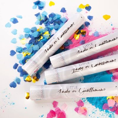 60cm Gender Reveal Confetti Cannon Popper Smoke Powder Confetti Sticks for Party Supplies