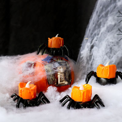 Halloween Decorations LED Pumpkin Candle Holder Night Lights Candlestick Lamp Ornaments 8*12cm