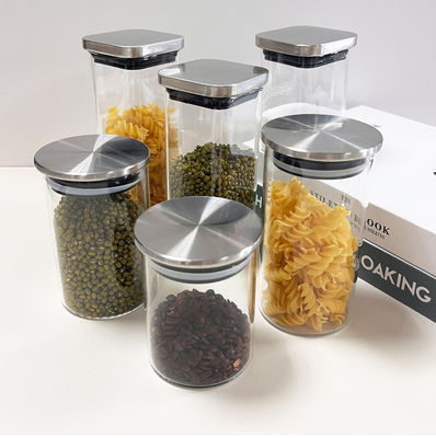 Stainless Steel Lid Glass Jar for Storing Dried Fruits Snacks and More in the Kitchen