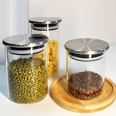 Stainless Steel Lid Glass Jar for Storing Dried Fruits Snacks and More in the Kitchen