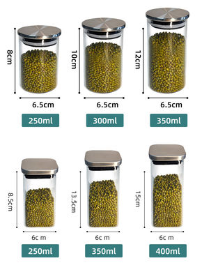 Stainless Steel Lid Glass Jar for Storing Dried Fruits Snacks and More in the Kitchen