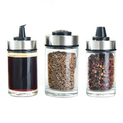 1.5KG Oil Vinegar Dispenser Set with 360 Rotating Holder and Stainless Steel Bottles