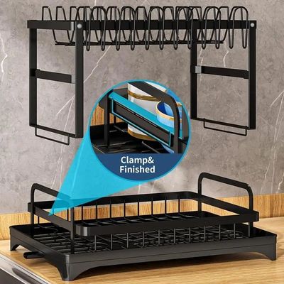 85*32*15cm Metal Dish Drainer Organizer Rack for Sustainable and Hygienic Dish Drying