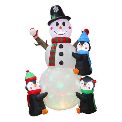 Outdoor Christmas Lighted Santa Sleigh Arch with Snowman Gingerbread Tree Inflatables