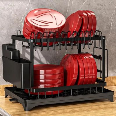 85*32*15cm Metal Dish Drainer Organizer Rack for Sustainable and Hygienic Dish Drying