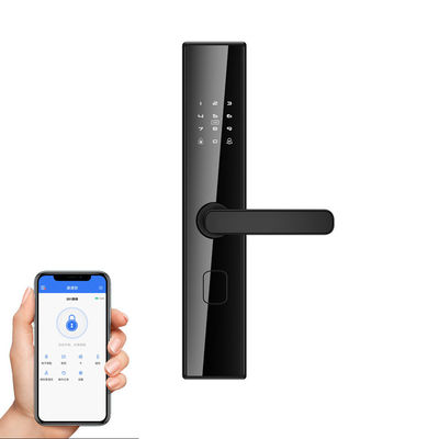 Outdoor Security Digital Door Handle with Tuya Ttlock and Fingerprint Recognition