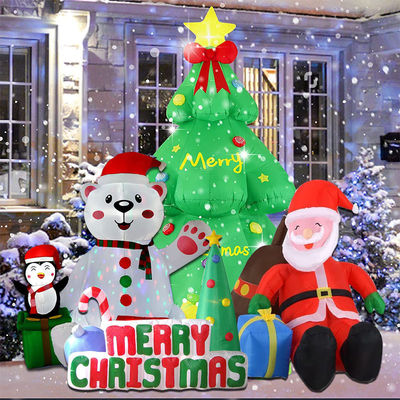 Party and Christmas Decoration LED Lights Inflatable Santa Claus with Customized Logo