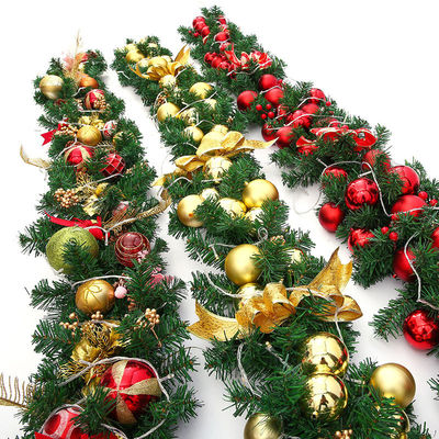 Christmas Rattan Banner Decoration with LED Lights and Customized Logo
