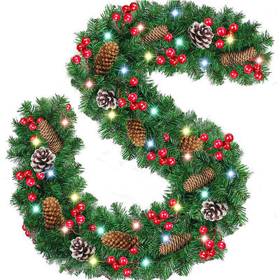 Christmas Rattan Banner Decoration with LED Lights and Customized Logo