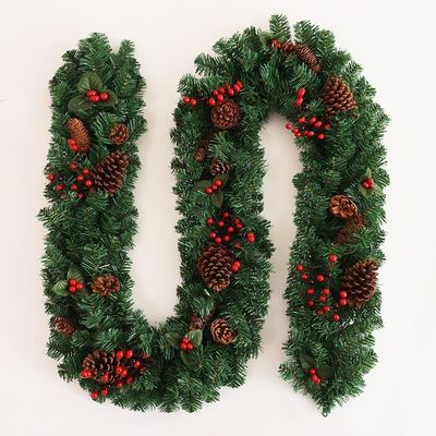 Christmas Rattan Banner Decoration with LED Lights and Customized Logo