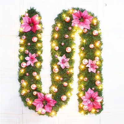Christmas Rattan Banner Decoration with LED Lights and Customized Logo