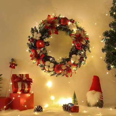 Round XMAS Wreath For Front Door Fall Wreath With Customized Logo
